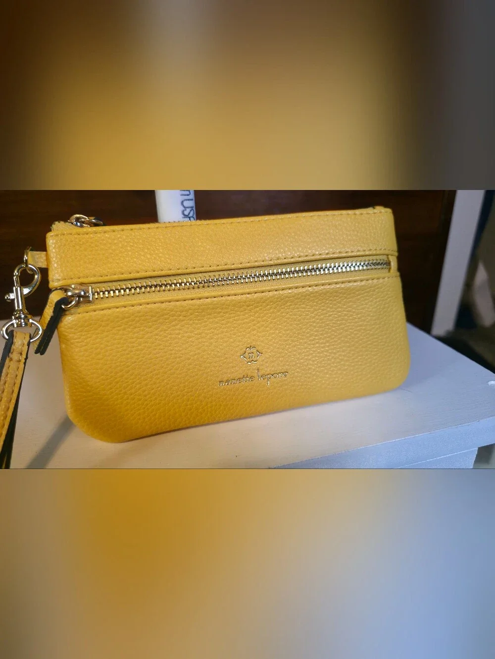 Nanette Lepore Yellow Leather Wristlet